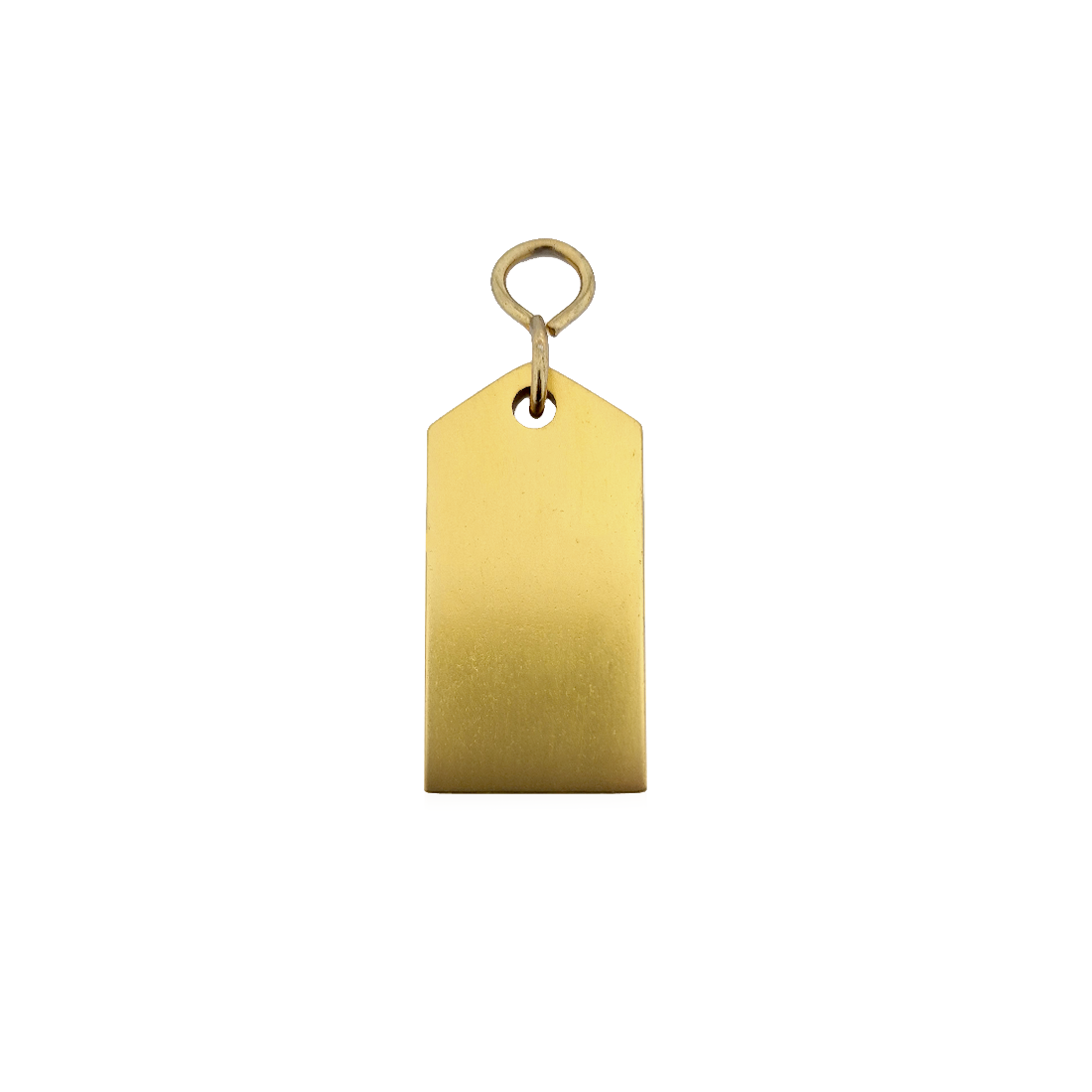 Gold Aluminium Rectangle Key Tag 60mm Front View On A White Background