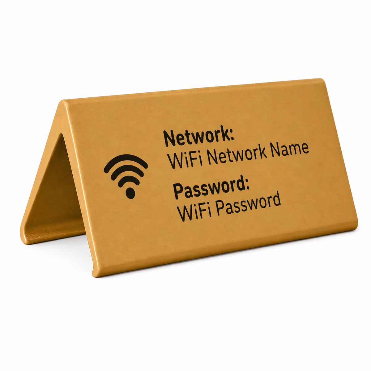WiFi Login Sign | Gold Aluminium WiFi Table Sign | CombiCraft Australia ...