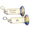 Heavy Gold Brass Hotel Key Tags With Custom Engraving and Rubber Ring