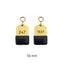 Gold Aluminium Hotel Key Tag 'Amerique' With Black Rubber Cap And Custom Engraving 50mm