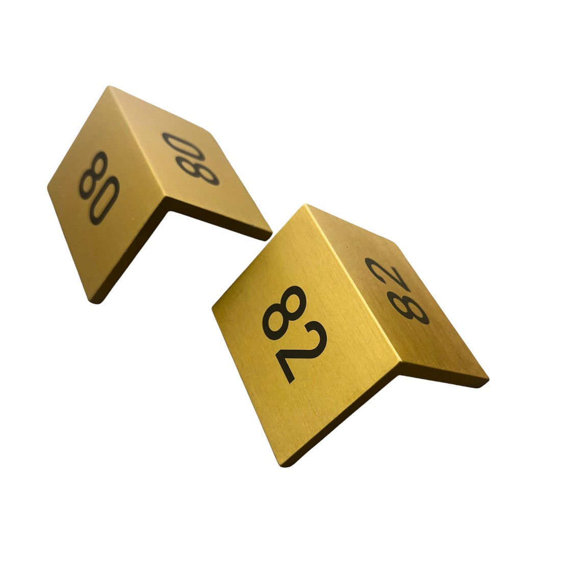 Two Gold Aluminium Table Signs 50x40mm 