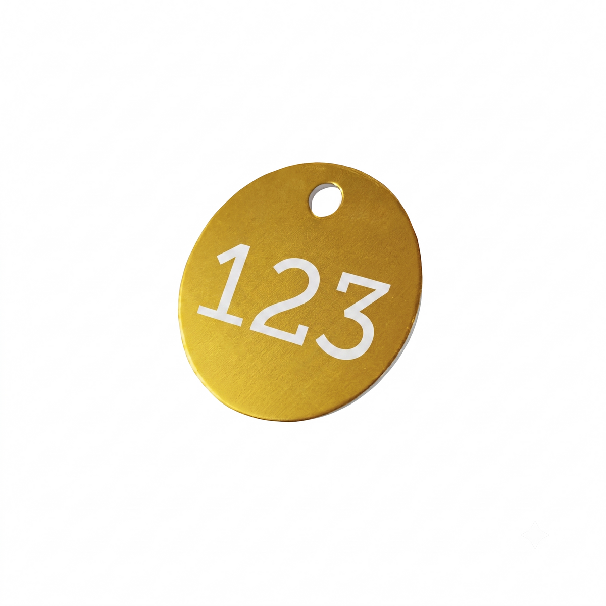 Gold Anodised Aluminium Round Number Tags 30mm or 40mm