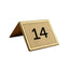 Gold Brass Table Number 60x60mm With Polised Frame and Brushed Brass Middle And Custom Black Number Engraving