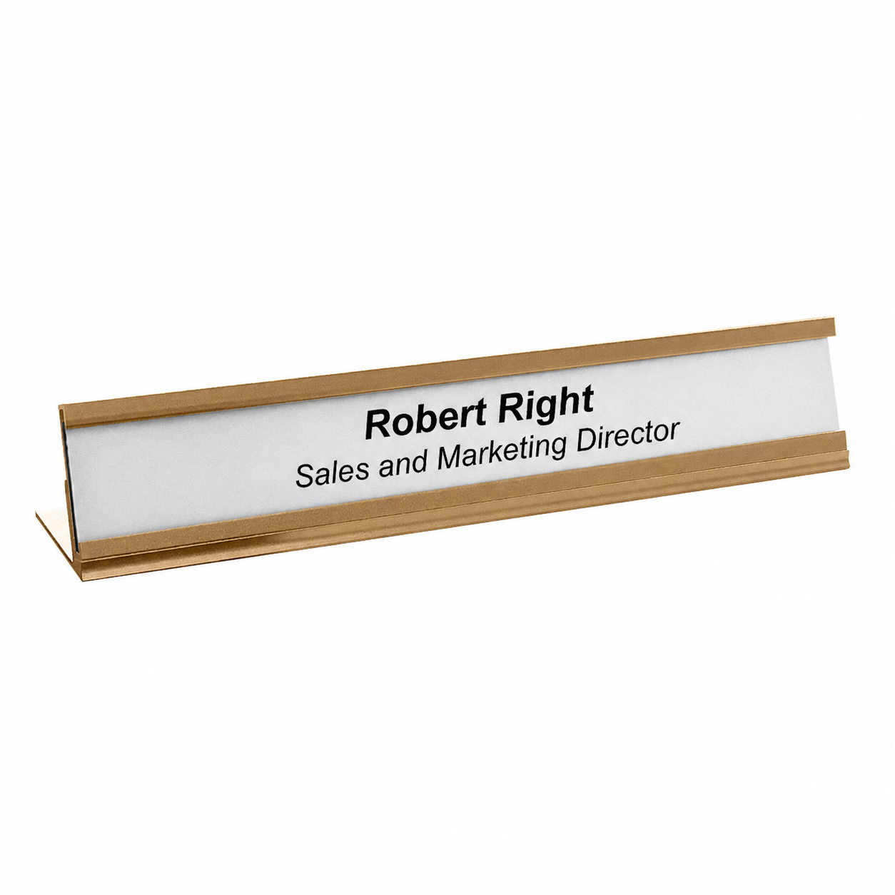 Gold Staff Desk Name Plate 178x30mm With Acrylic Insert