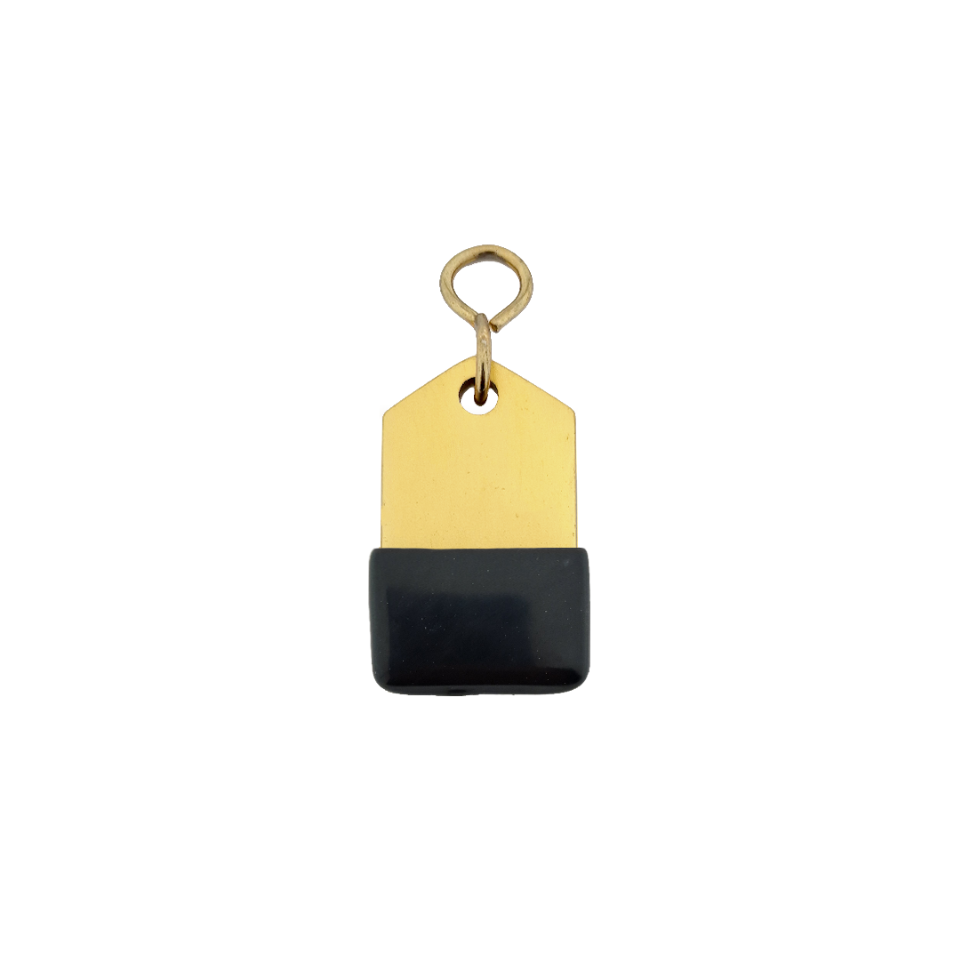 Gold Aluminium Rectangle Hotel Key Tag With Rubber Cap 50mm 
