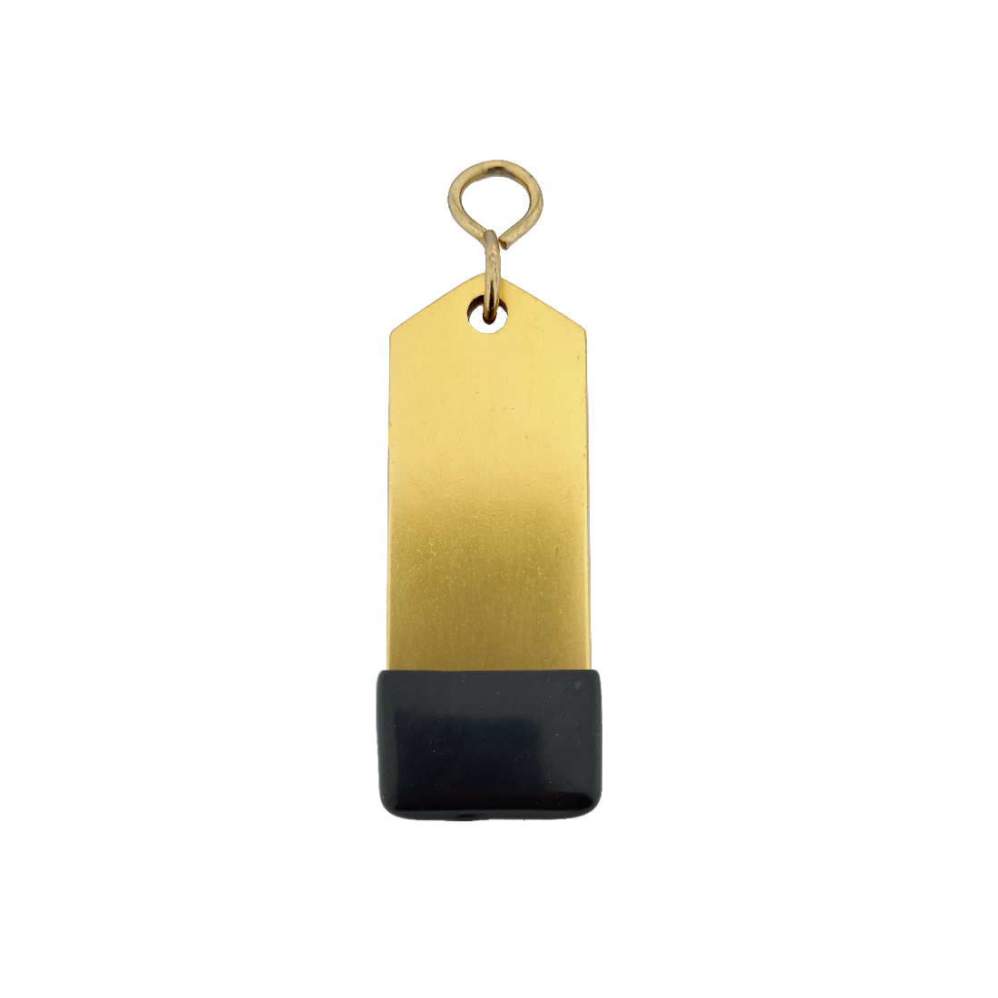 Gold Aluminium Rectangle Hotel Key Tag With Rubber Cap 80mm  