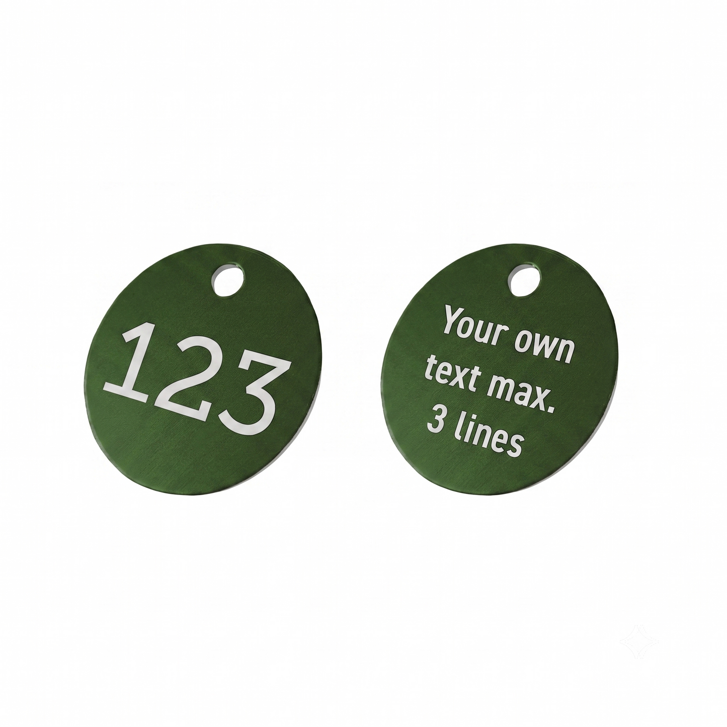 Dark Green Anodised Aluminium Identification Tags