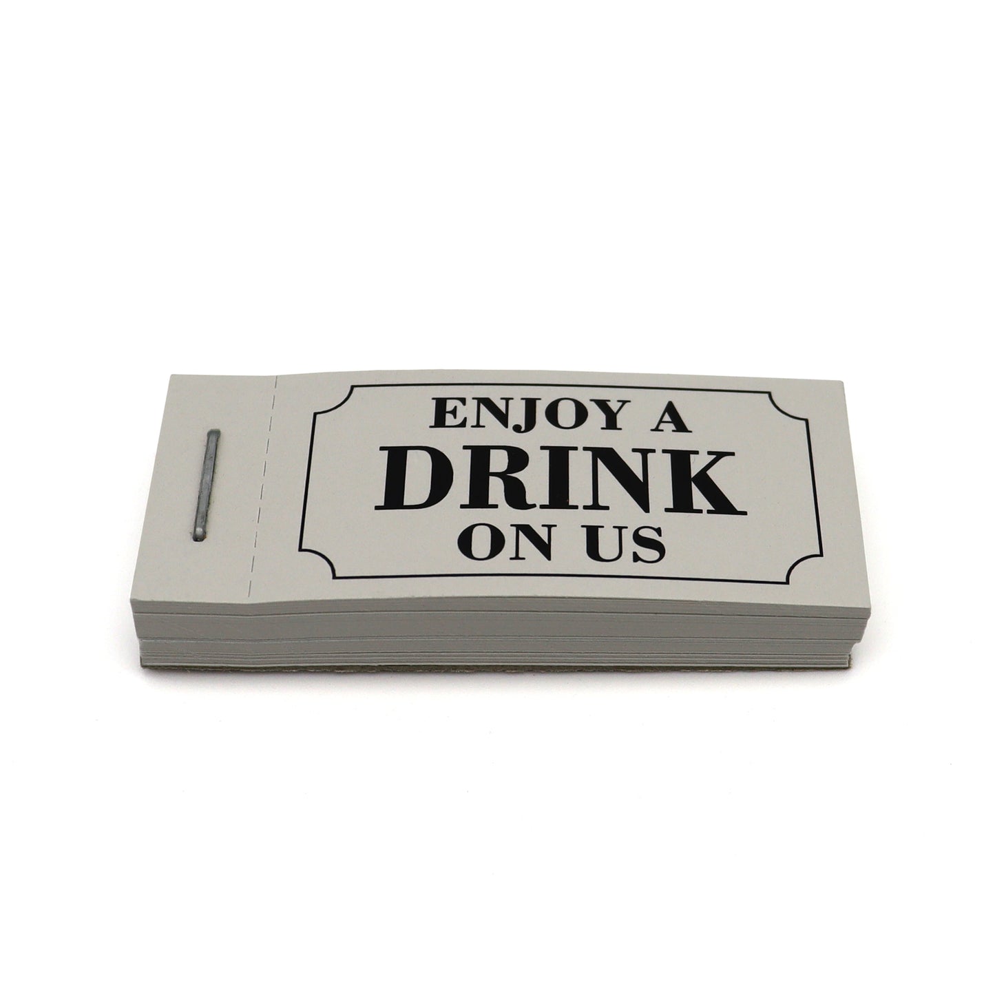 Drink Tickets Booklet 'Enjoy A Drink On Us' in Grey Colour