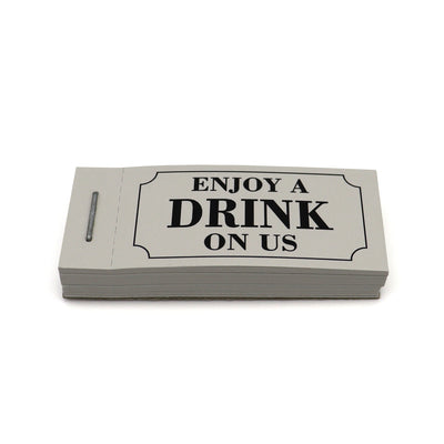 Drink Tickets Booklet 'Enjoy A Drink On Us' in Grey Colour