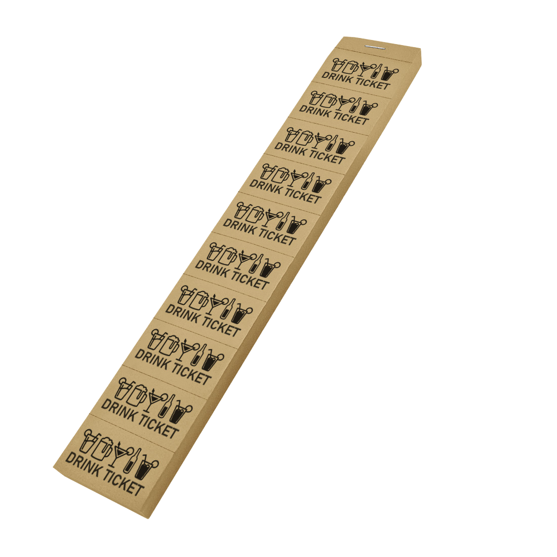 Caramel Paper Drink Tickets On Strip