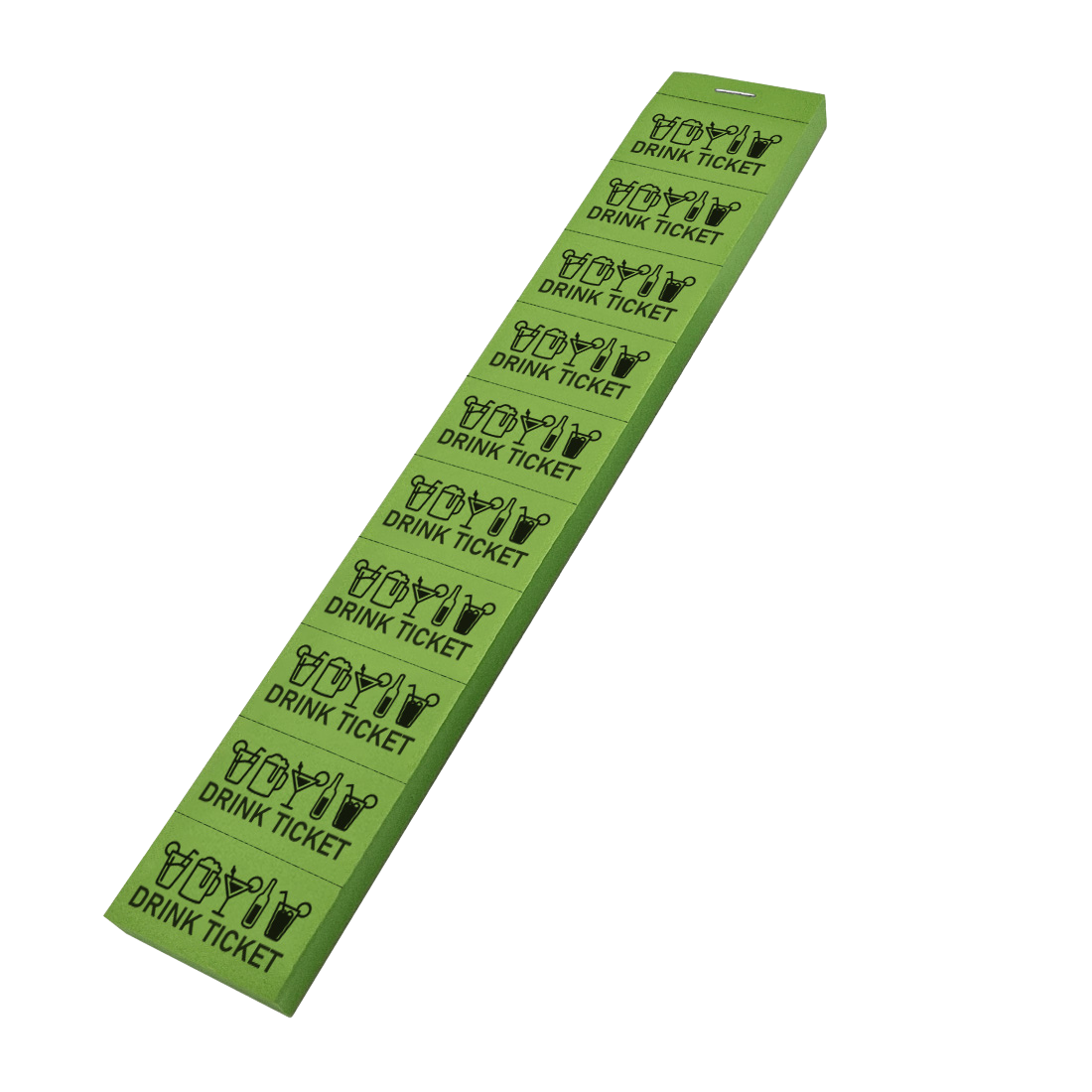 Green Paper Drink Tickets On Strip