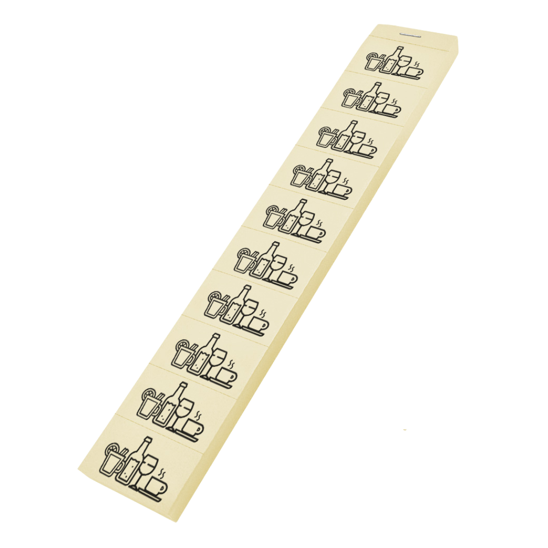 Pastel Yellow Drink Tickets 10 Ticket Strip