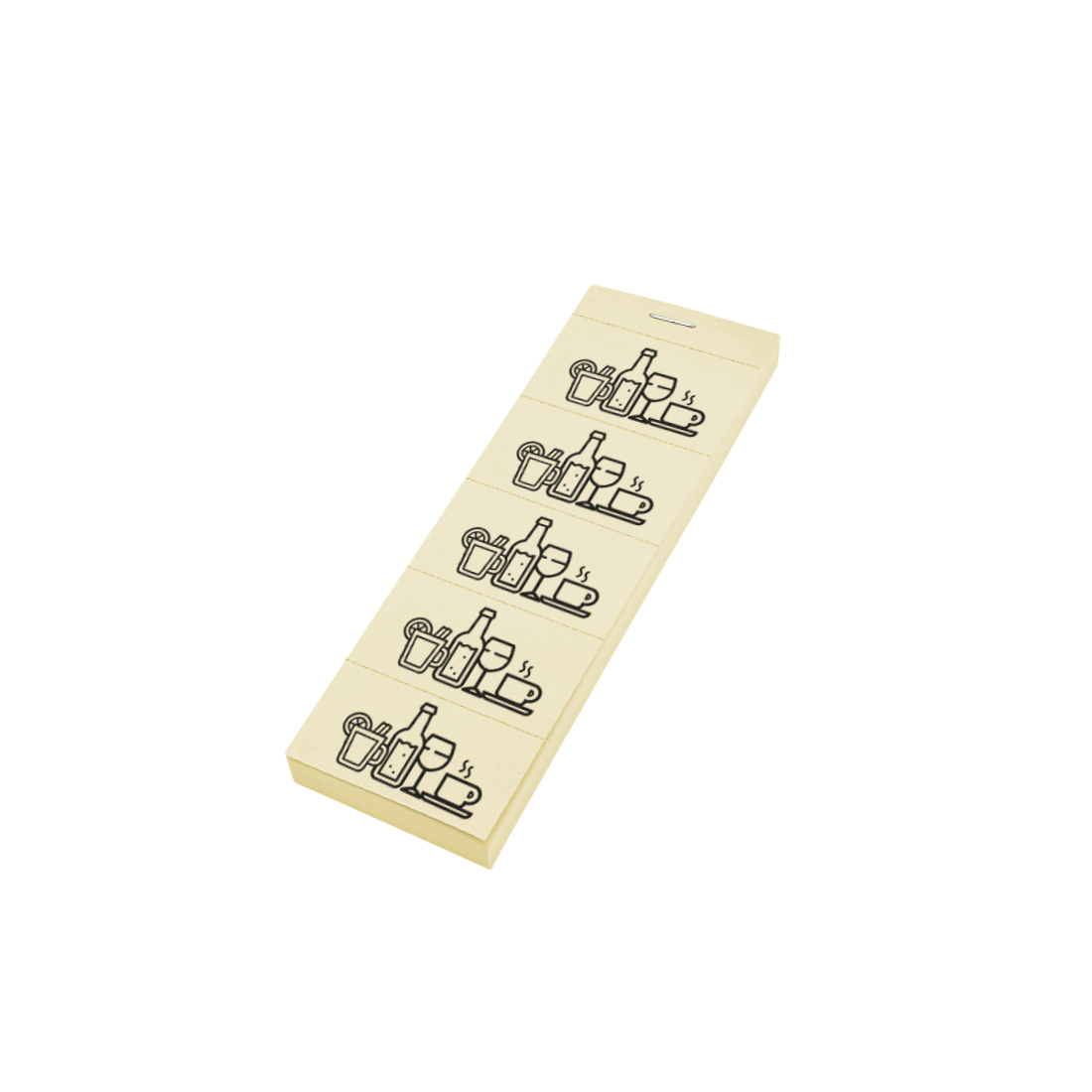 Pastel Yellow Drink Tickets 5 Ticket Strip