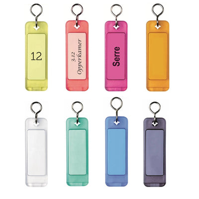 Large Label Window Key Tags with S-Hook With Custom Engraved Insert