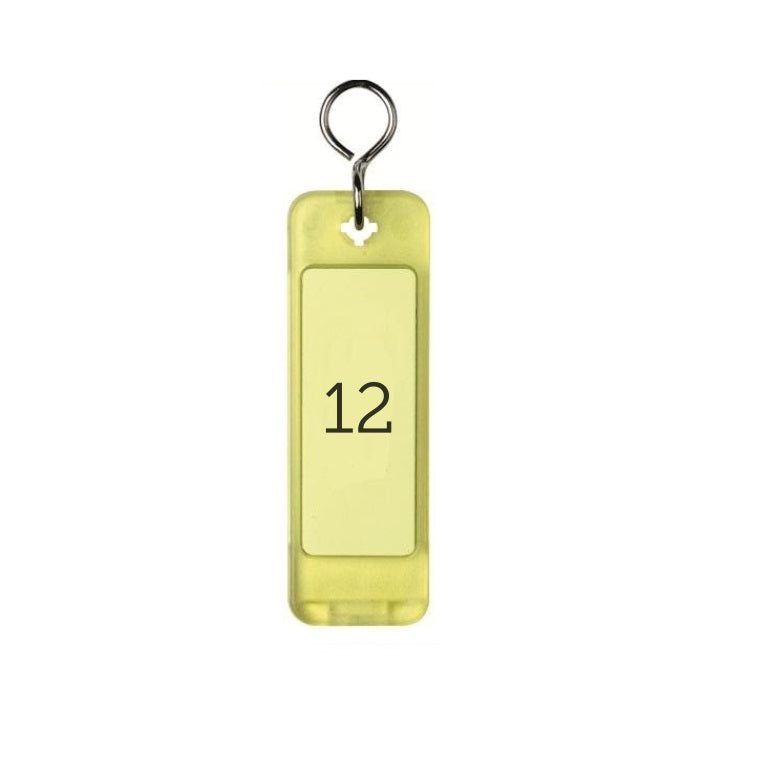 Large Label Window Key Tags with S-Hook With Custom Engraved Insert