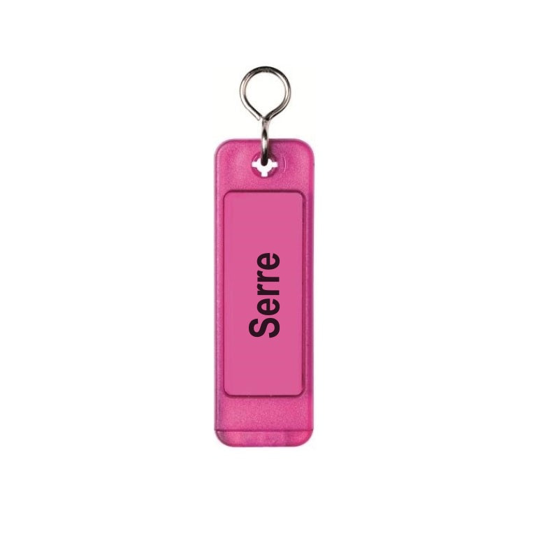 Large Label Window Key Tags with S-Hook With Custom Engraved Insert