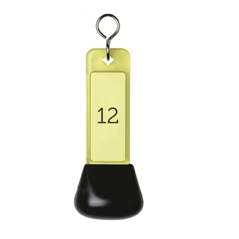 Large Label Window Key Tags with Rubber Cap and Custom Engraved Insert