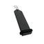 Large Black Aluminium Key Tag Rectangle 100x30mm With A silver S-hook Fastener and Black Rubber Ring  Side View