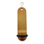 Front view of the large plain bronze retro hotel key tag (100x50mm) with a gold S-hook fastener and black rubber ring.