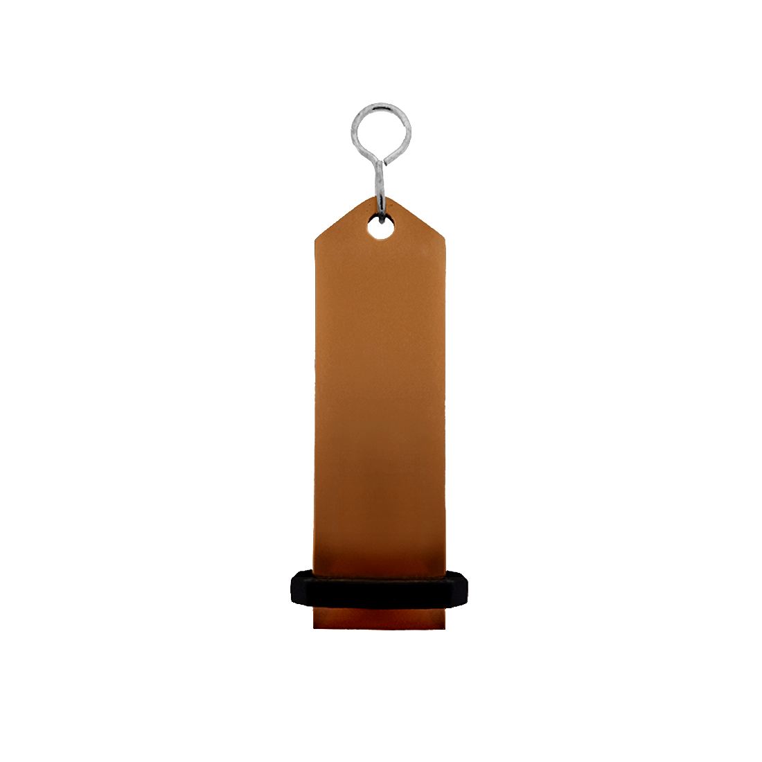 Large Bronze Aluminium Key Tag Rectangle 100x30mm With A silver S-hook Fastener and Black Rubber Ring 