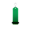 Large Green Aluminium Key Tag Rectangle 100x30mm With A silver S-hook Fastener and Black Rubber Ring
