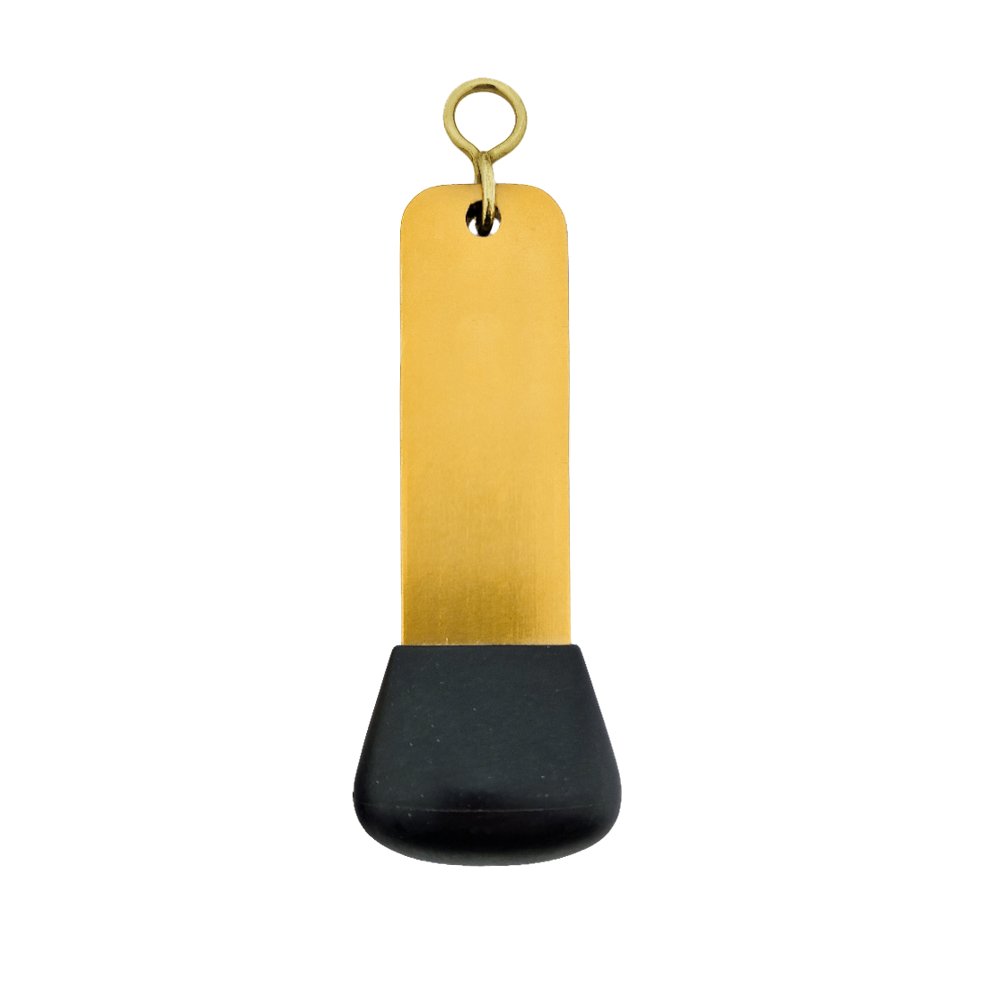 Large Rectangle Gold Aluminium Hotel Key Tags With Black Rubber Protection Cap and Gold S-hook Fastener 115x30mm