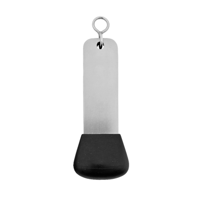 Large Rectangle Silver Aluminium Hotel Key Tags With Black Rubber Protection Cap and Silver S-hook Fastener 115x30mm