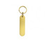 Long Oval Aluminium Key Tag Gold With Matching Split Key Ring Model Vicky 78x20mm Front View