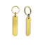 Long Oval Gold Aluminium Key Tags with Matching Split Key Ring Model Vicky 78x20mm Front View and Side View