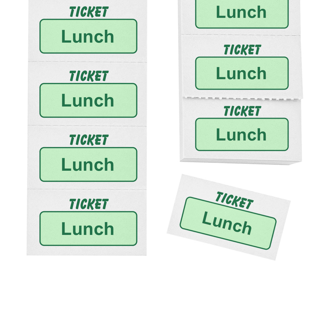 Lunch Voucher Ticket Strip Paper Food Redemption Tickets All Individually Perforated