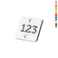 Rounded Square Acrylic Number Tags With Two Drill Holes One At the Top and One At the Bottom