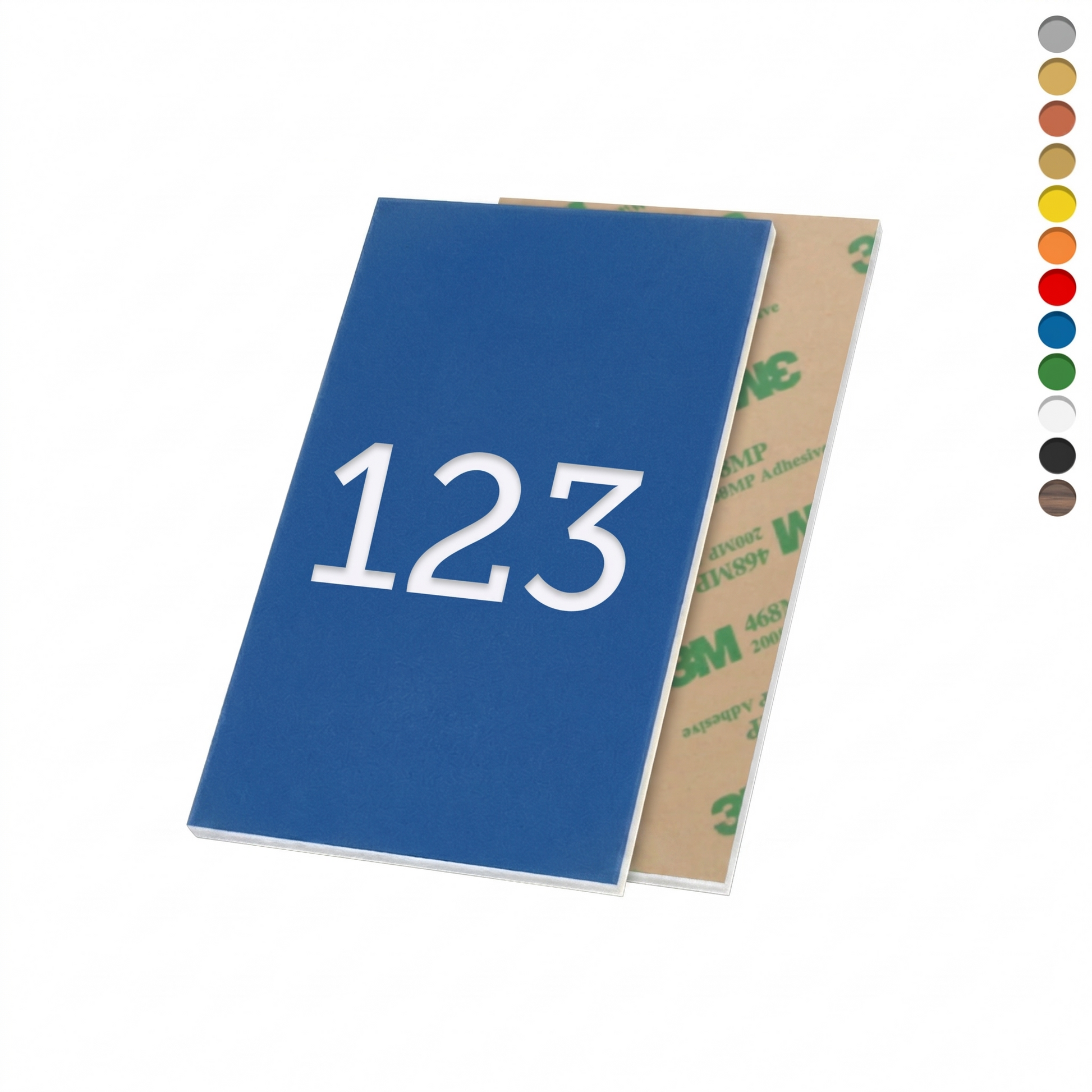 Rectangle Acrylic Number Tags In Vertical Orientation With Adhesive Tape Backing