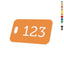 Rounded Rectangle Acrylic Number Labels With Slotted Hole On The Left 