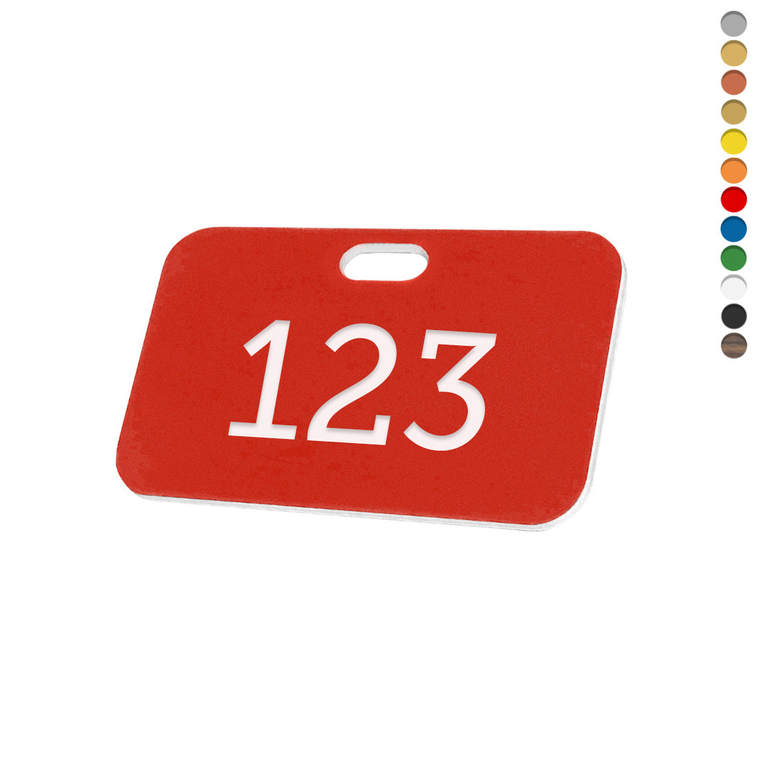 Rounded Rectangle Acrylic Labels with Slotted Hole At The Top