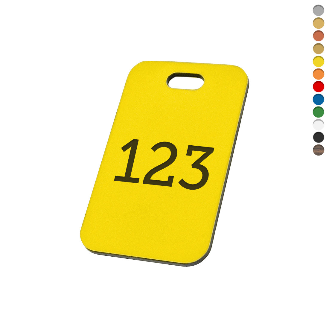 Rounded Rectangle Acrylic Number Labels With Slotted Hole At The Top