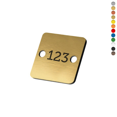 Rounded Square Acrylic Number Tags With Two Drill Holes Left and Right