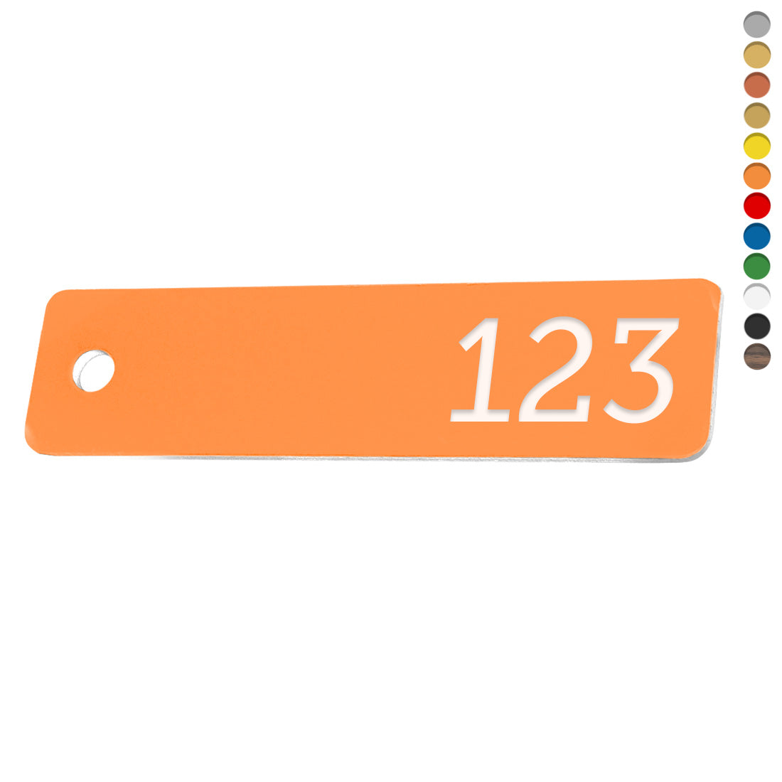 Slim Rectangle Acrylic Number Tags With One Drill Hole