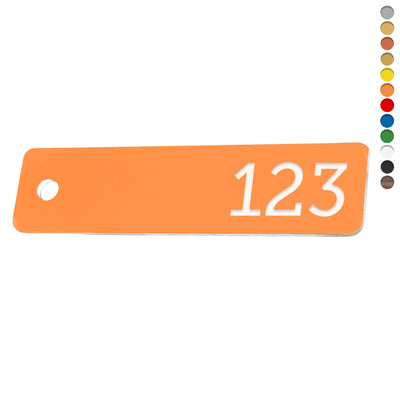 Slim Rectangle Acrylic Number Tags With One Drill Hole
