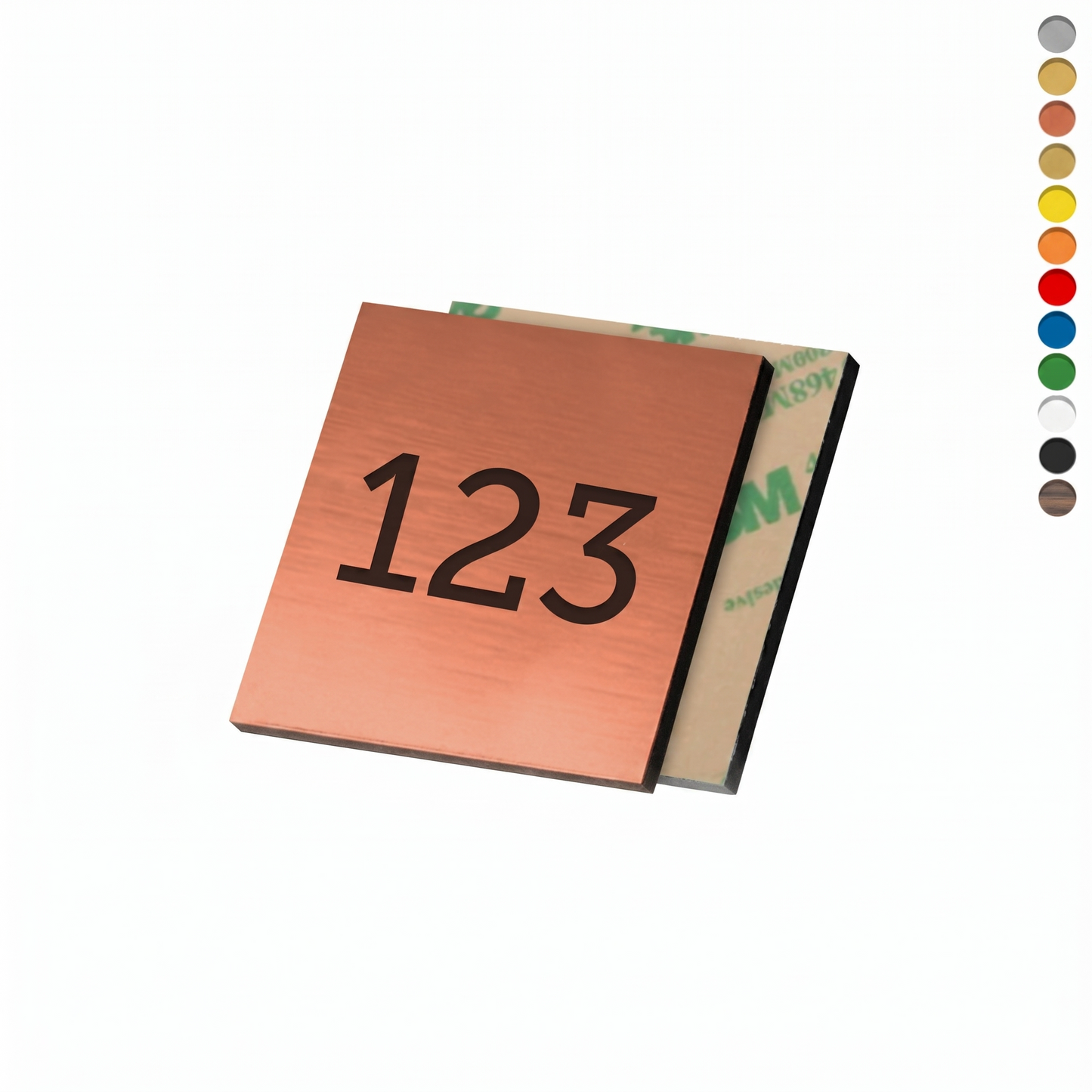 Square Acrylic Number Tags With Adhesive Tape Backing