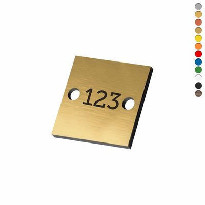 Square Acrylic Number Tags With Two Drill Holes Left and Right