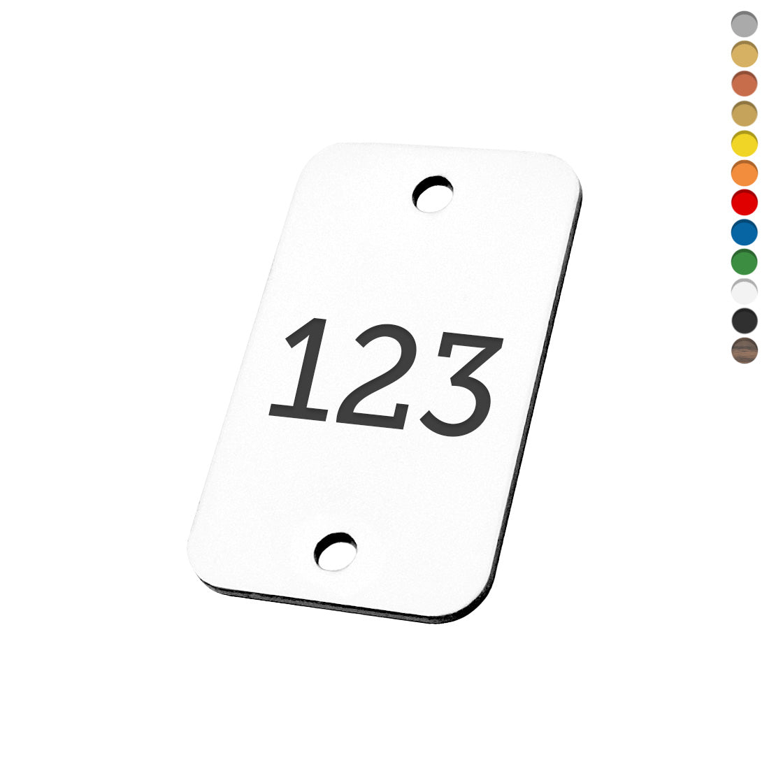 Rounded Rectangle Acyrlic Number Tags With Two Drill Holes