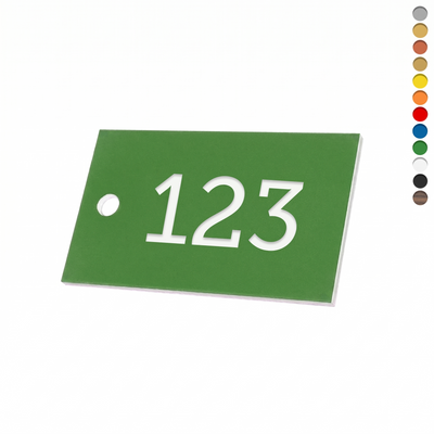 Rectangle Acrylic Number Tags With One Drill Hole 
