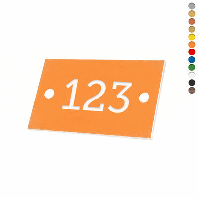 Rectangle Acrylic Number Tags with Two Drill Holes Left & Right