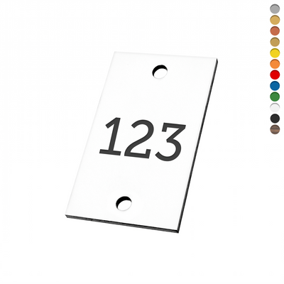 Rectangle Acrylic Number Tags With Two Drill Holes Top and Bottom