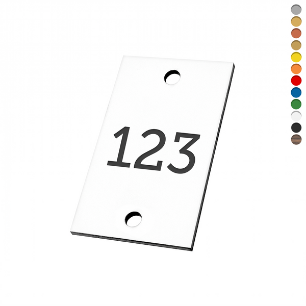 Rectangle Acrylic Number Labels With Two Drill Holes | CombiCraft Australia
