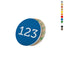 Round Acrylic Number Tags with Adhesive Tape - Blue