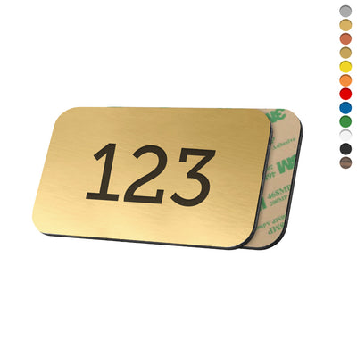 Rounded Rectangle Acrylic Number Tags with Adhesive Tape Backing