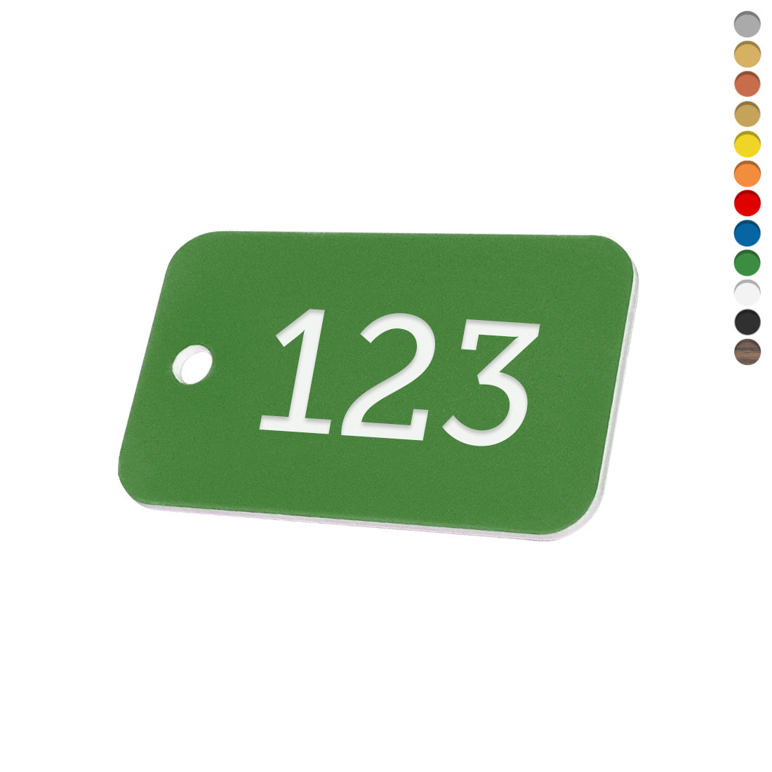 Rounded Rectangle Acrylic Number Tags With One Drill Hole