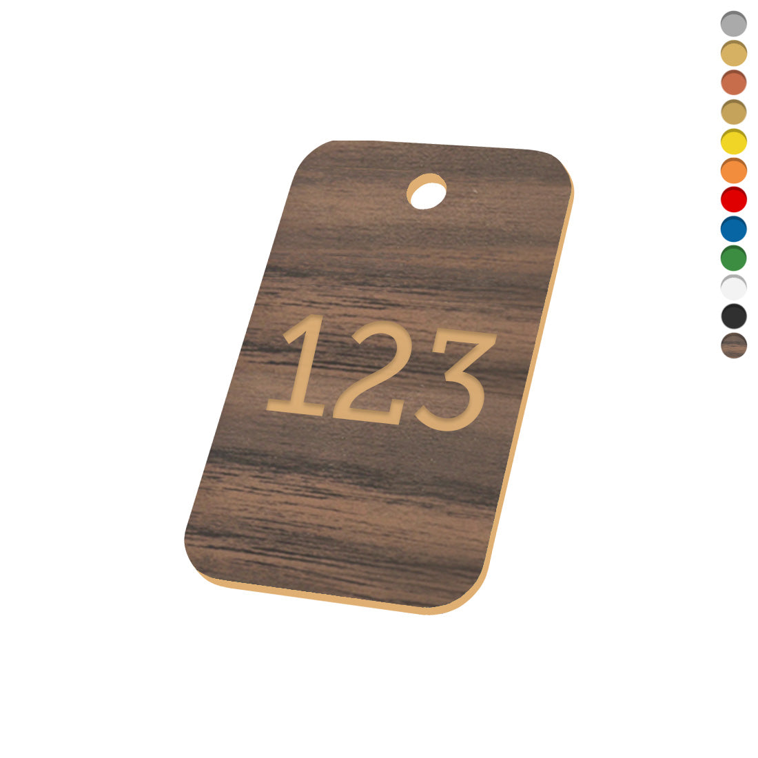 Rounded Rectangle Acrylic Number Tags With One Drill Hole 