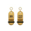 Medium Classic Gold Aluminium Hotel Key Tags | 70x30mm | With Black Engraving